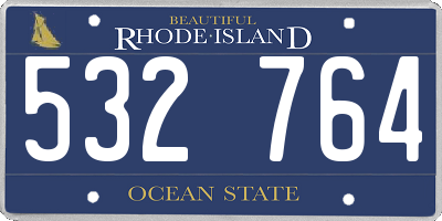 RI license plate 532764