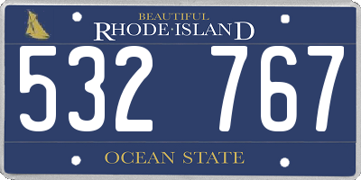 RI license plate 532767
