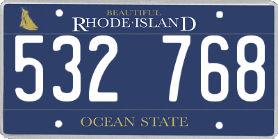 RI license plate 532768