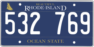 RI license plate 532769