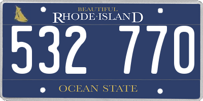 RI license plate 532770