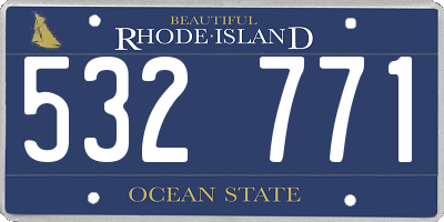 RI license plate 532771