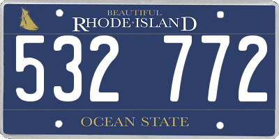 RI license plate 532772