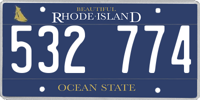 RI license plate 532774
