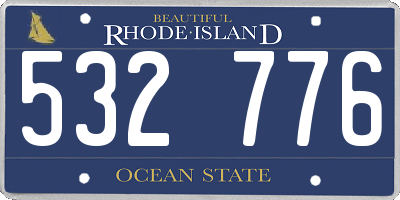 RI license plate 532776
