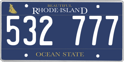 RI license plate 532777