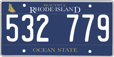 RI license plate 532779