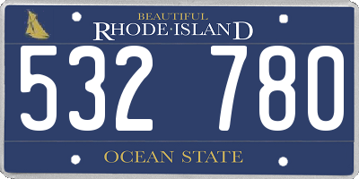RI license plate 532780