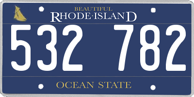 RI license plate 532782