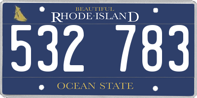 RI license plate 532783