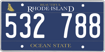 RI license plate 532788