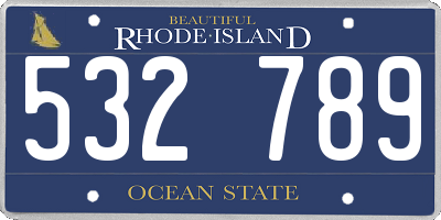 RI license plate 532789