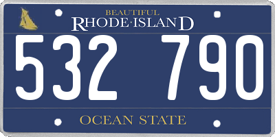RI license plate 532790