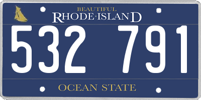 RI license plate 532791