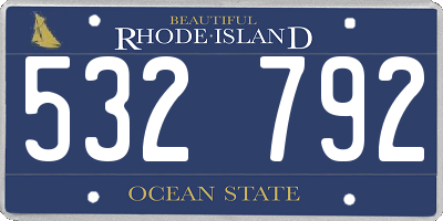 RI license plate 532792