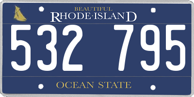 RI license plate 532795