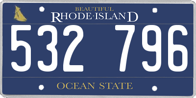 RI license plate 532796