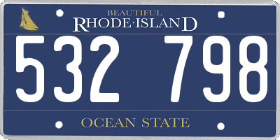RI license plate 532798