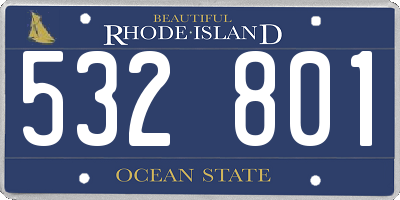 RI license plate 532801
