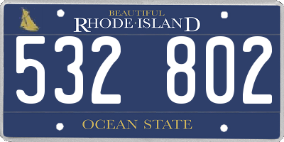 RI license plate 532802