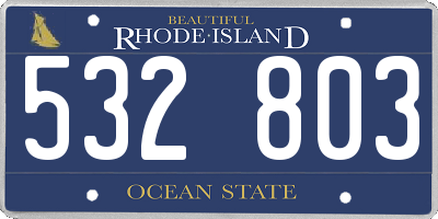 RI license plate 532803