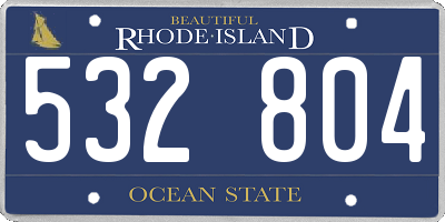 RI license plate 532804