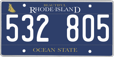 RI license plate 532805