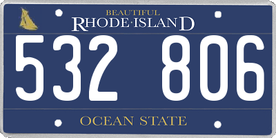 RI license plate 532806