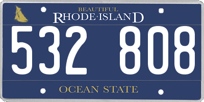 RI license plate 532808