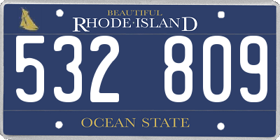 RI license plate 532809