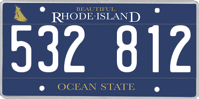 RI license plate 532812