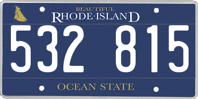 RI license plate 532815