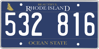 RI license plate 532816