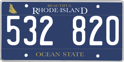 RI license plate 532820