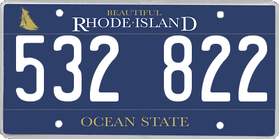 RI license plate 532822