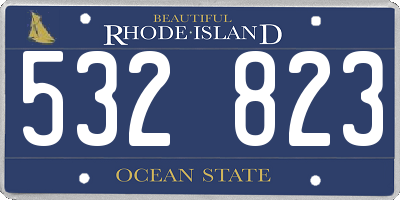 RI license plate 532823
