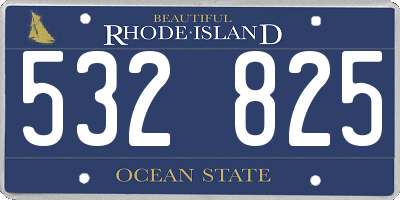 RI license plate 532825