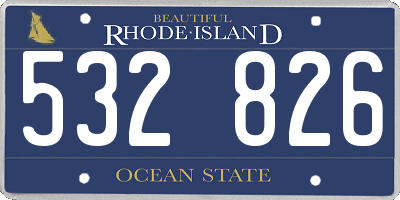 RI license plate 532826