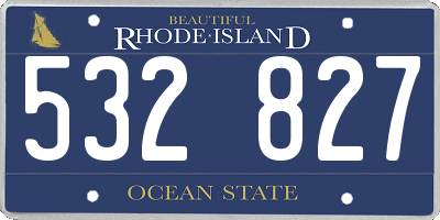 RI license plate 532827