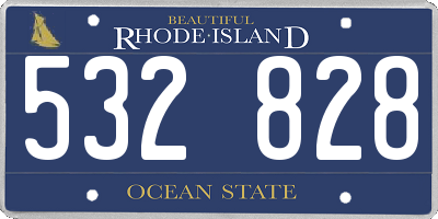RI license plate 532828