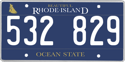 RI license plate 532829