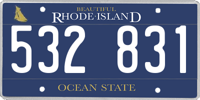 RI license plate 532831