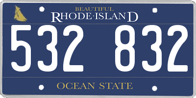RI license plate 532832