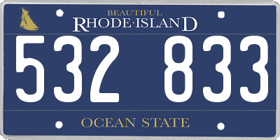 RI license plate 532833