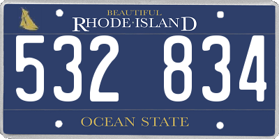 RI license plate 532834