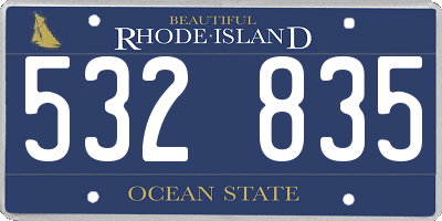 RI license plate 532835