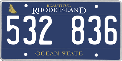 RI license plate 532836