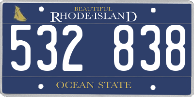 RI license plate 532838