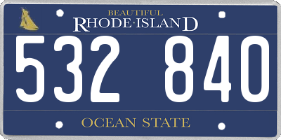 RI license plate 532840
