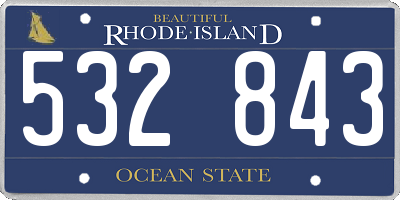 RI license plate 532843